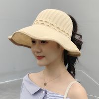 Women's Pastoral Simple Style Solid Color Flat Eaves Sun Hat sku image 3