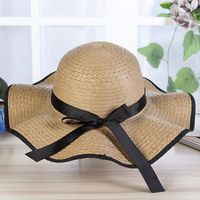 Femmes Style Simple Couleur Unie Avant-toit Large Chapeau De Paille main image 6