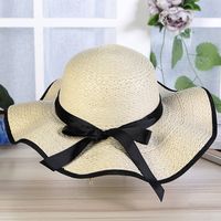 Women's Simple Style Solid Color Wide Eaves Straw Hat sku image 2