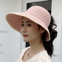 امرأة رعوي أسلوب بسيط اللون الصامد طنف مسطح قبعة الشمس main image 3