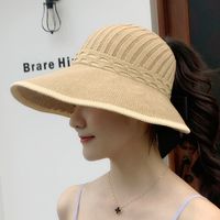 Women's Pastoral Simple Style Solid Color Flat Eaves Sun Hat main image 1