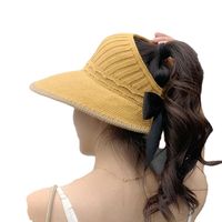 Women's Pastoral Simple Style Solid Color Flat Eaves Sun Hat main image 5