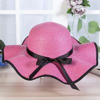 Women's Simple Style Solid Color Wide Eaves Straw Hat main image 3