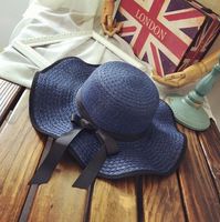 Women's Simple Style Solid Color Wide Eaves Straw Hat sku image 3