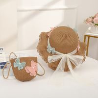 Girl's Cartoon Style Cute Flower Straw Hat main image 3