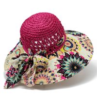 Women's Simple Style Color Block Big Eaves Sun Hat main image 5