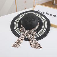 Women's Simple Style Color Block Flat Eaves Straw Hat sku image 3