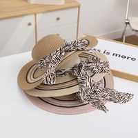 Women's Simple Style Color Block Flat Eaves Straw Hat main image 3