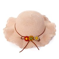 Girl's Cartoon Style Cute Flower Straw Hat main image 2