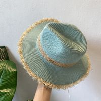 Women's Casual Solid Color Bowknot Flat Eaves Straw Hat sku image 3