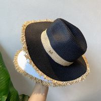 Women's Casual Solid Color Bowknot Flat Eaves Straw Hat main image 2