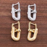 1 Pair Retro Luxurious Simple Style Double Ring Plating Inlay Copper Zircon 18k Gold Plated Drop Earrings main image 5