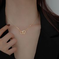 Lady Heart Shape Titanium Steel Plating Pendant Necklace main image 6