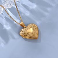 Romantic Heart Shape Stainless Steel Plating Pendant Necklace sku image 7