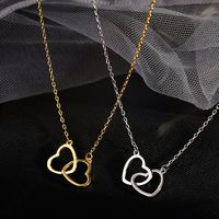 Lady Heart Shape Titanium Steel Plating Pendant Necklace main image 3