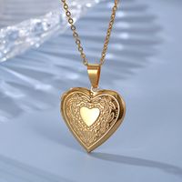 Romantisch Herzform Rostfreier Stahl Überzug Halskette Mit Anhänger sku image 2