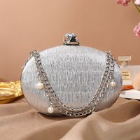 Femmes Polyester Couleur Unie Style Vintage Style Classique Ovale Boucle Magnétique Pochette Sac De Soirée sku image 2