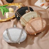 Femmes Polyester Couleur Unie Style Vintage Style Classique Ovale Boucle Magnétique Pochette Sac De Soirée main image 6