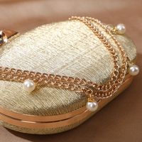 Femmes Polyester Couleur Unie Style Vintage Style Classique Ovale Boucle Magnétique Pochette Sac De Soirée main image 3