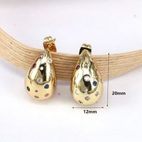 1 Pair Glam Simple Style Water Droplets Plating Inlay Copper Zircon 18k Gold Plated Silver Plated Ear Studs main image 2