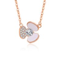Style Simple Trèfle Argent Sterling Polissage Placage Incruster Coquille Zircon Collier sku image 2