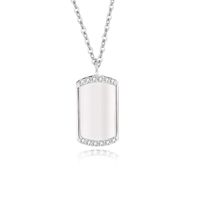 Simple Style Geometric Sterling Silver Polishing Plating Inlay Shell Zircon Pendant Necklace main image 7