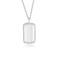 Simple Style Geometric Sterling Silver Polishing Plating Inlay Shell Zircon Pendant Necklace sku image 1