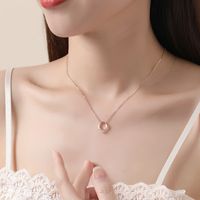 Simple Style Heart Shape Sterling Silver Polishing Plating Inlay Zircon Pendant Necklace main image 5