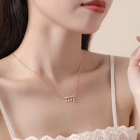 Simple Style Star Moon Sterling Silver Polishing Plating Inlay Zircon Pendant Necklace main image 5