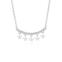 Simple Style Star Sterling Silver Polishing Plating Inlay Zircon Necklace sku image 1