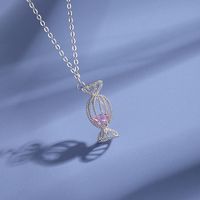 Ig Style Sweet Candy Sterling Silver Polishing Plating Zircon Pendant Necklace main image 4