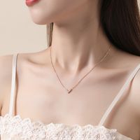 Simple Style V Shape Sterling Silver Polishing Plating Inlay Zircon Necklace main image 5