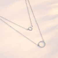 Simple Style Round Sterling Silver Plating Inlay Zircon Double Layer Necklaces main image 4