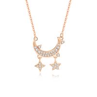 Style Simple Star Lune Argent Sterling Polissage Placage Incruster Zircon Pendentif sku image 2