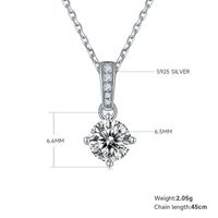 Shiny Solid Color Sterling Silver Plating Inlay Moissanite 18k Gold Plated Women's Jewelry Set sku image 2