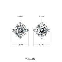 Shiny Solid Color Sterling Silver Plating Inlay Moissanite 18k Gold Plated Women's Jewelry Set sku image 3