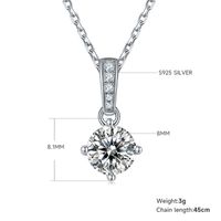 Shiny Solid Color Sterling Silver Plating Inlay Moissanite 18k Gold Plated Women's Jewelry Set sku image 4