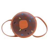 Kid's Mini Pu Leather Donuts Cute Round Zipper Shoulder Bag Circle Bag Crossbody Bag sku image 4