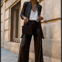 Women's Long Sleeve Blazers Sequins Casual Streetwear Solid Color main image 3