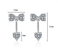 1 Pair Sweet Bow Knot Plating Inlay Copper Zircon Rose Gold Plated White Gold Plated Drop Earrings main image 2