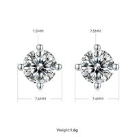Shiny Solid Color Sterling Silver Plating Inlay Moissanite 18k Gold Plated Women's Jewelry Set sku image 5