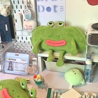 Frog Pv Velvet Class Learning Cartoon Style Funny Pencil Case main image 5