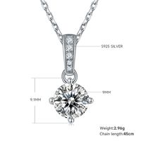 Shiny Solid Color Sterling Silver Plating Inlay Moissanite 18k Gold Plated Women's Jewelry Set sku image 6