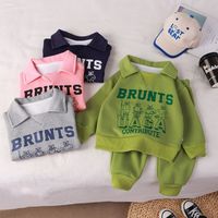 Sports Letter Polyester Boys Clothing Sets main image 1
