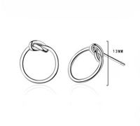 1 Pair Simple Style Round Plating Copper White Gold Plated Ear Studs main image 2