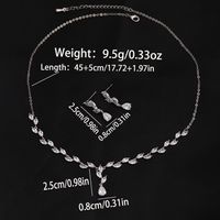 Elegant Solid Color Stainless Steel Copper Plating Inlay Zircon White Gold Plated Silver Plated Jewelry Set main image 2
