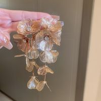 1 Pair Elegant Exaggerated Flower Inlay Copper Artificial Rhinestones Drop Earrings sku image 1