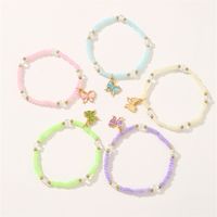 Cute Sweet Solid Color Plastic Beaded Women's Bracelets main image 5