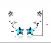 1 Pair Lady Star Plating Inlay Copper Artificial Crystal White Gold Plated Ear Studs main image 2