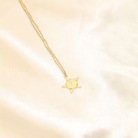 Stainless Steel 18K Gold Plated Simple Style Classic Style Plating Solid Color Pendant Necklace main image 7